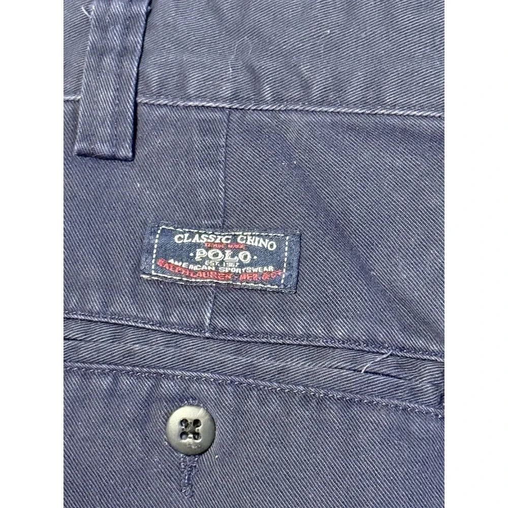 Vintage Polo Ralph Lauren Philip Pant‎ Classic Chino Navy Blue 38x30 (38x31)